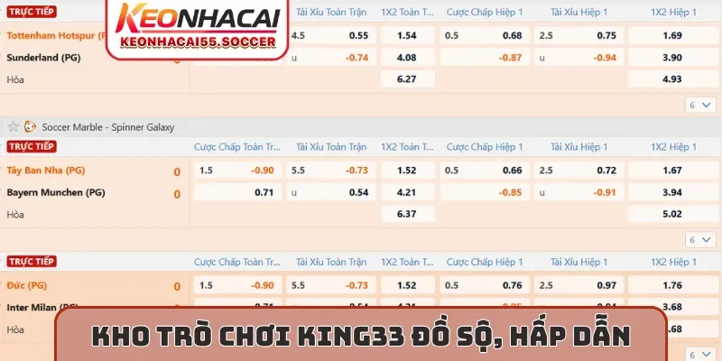 Kho trò chơi King33 đồ sộ, hấp dẫn